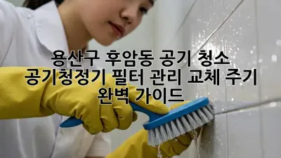 용산구 후암동 공기 청소: 공기청정기 필터 관리, 교체 주기 완벽 가이드