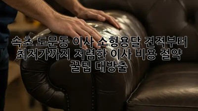 속초 도문동 이사 소형용달 견적부터 최저가까지! 저렴한 이사 비용 절약 꿀팁 대방출 ✨